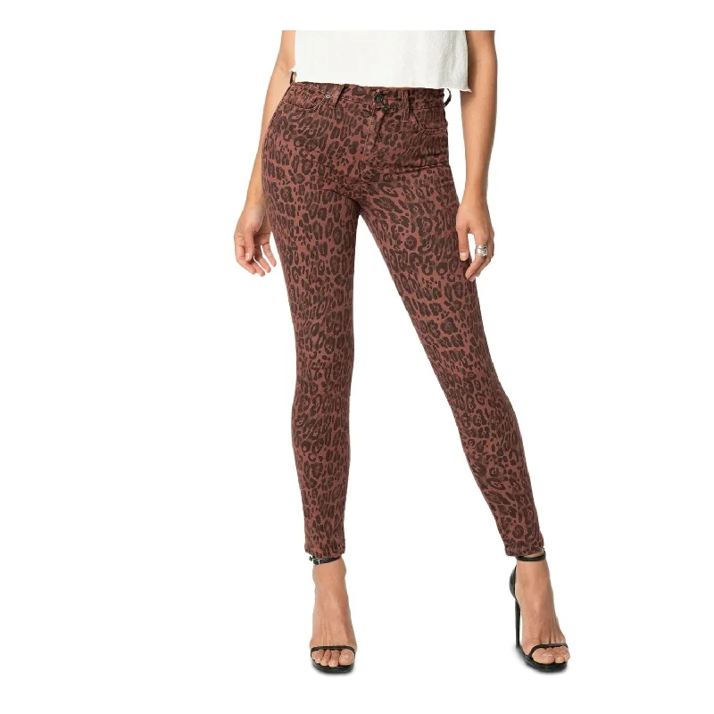 Joe's Women's Animal Print Skinny Jeans Brown Size 28