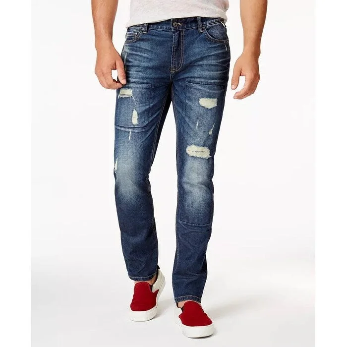 American Rag Men's Ripped Stretch Jeans Blue Size 36X32