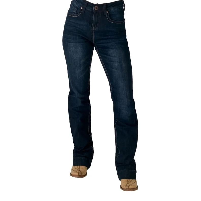 Cowgirl Tuff Western Jeans Womens Wild Wooly Relaxed Dark Wash JWWREX