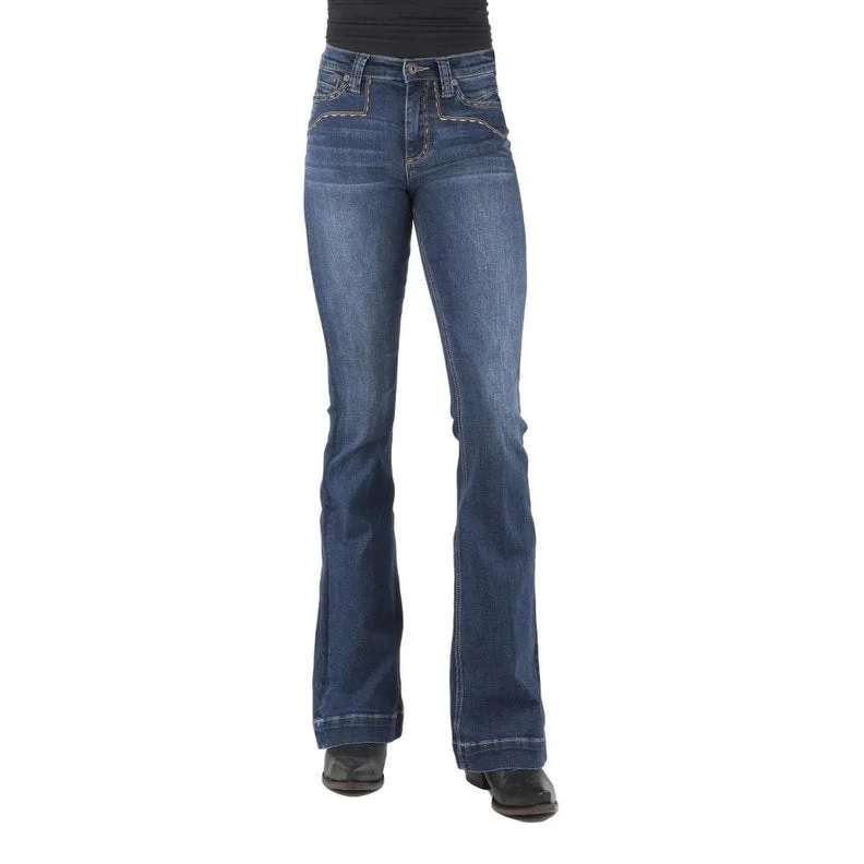 Stetson Western Jeans Womens High Rise Flare Blue 11-054-0921-2407 BU