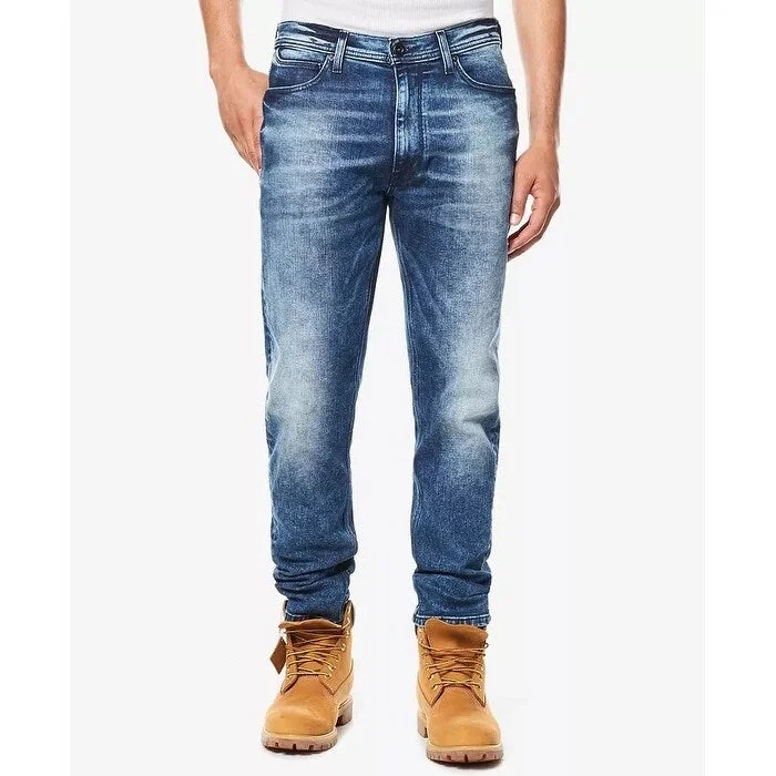 Sean John Men's Athlete Relaxed Tapered Jeans Blue Size 42X30