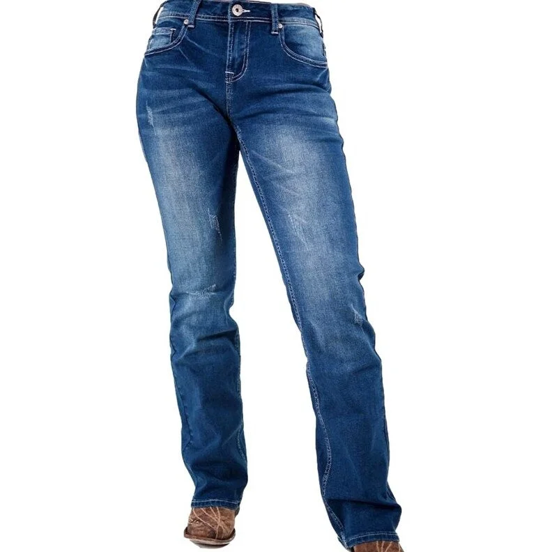 Cowgirl Tuff Western Jeans Womens Right On II Bootcut Med JRITII