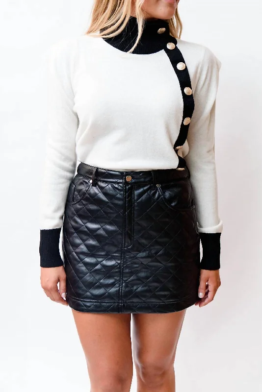 Macy Vegan Leather Skirt In Black