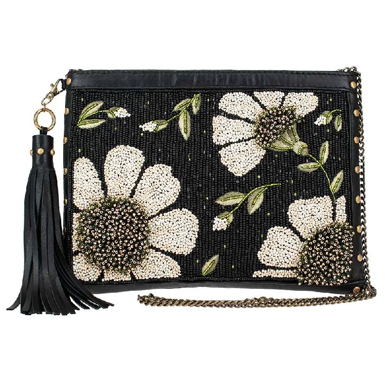 Mary Frances - Sunshine & Daisies Beaded Leather Crossbody Handbag