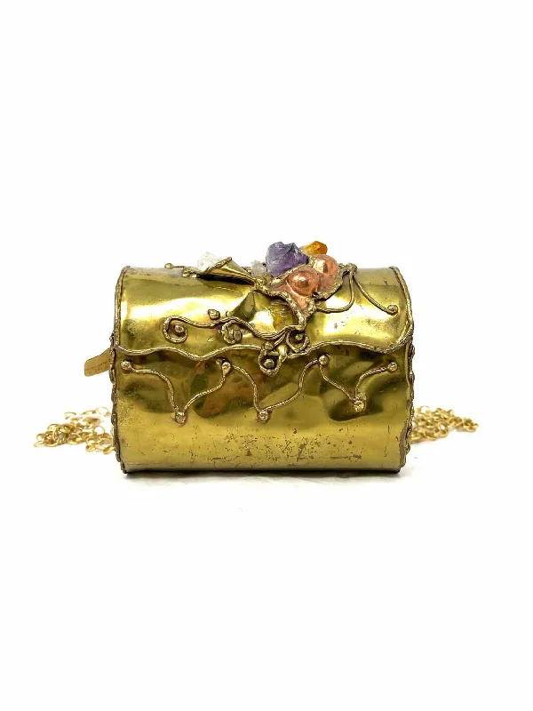 Gold/Multi Stones Metal NEW Purses Crossbody Purse