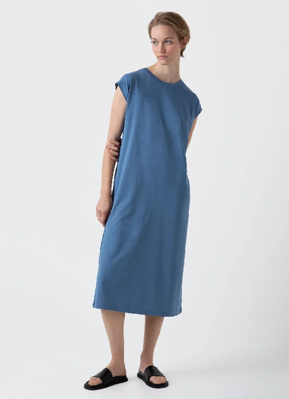 Women's T-shirt Dress in Bluestone