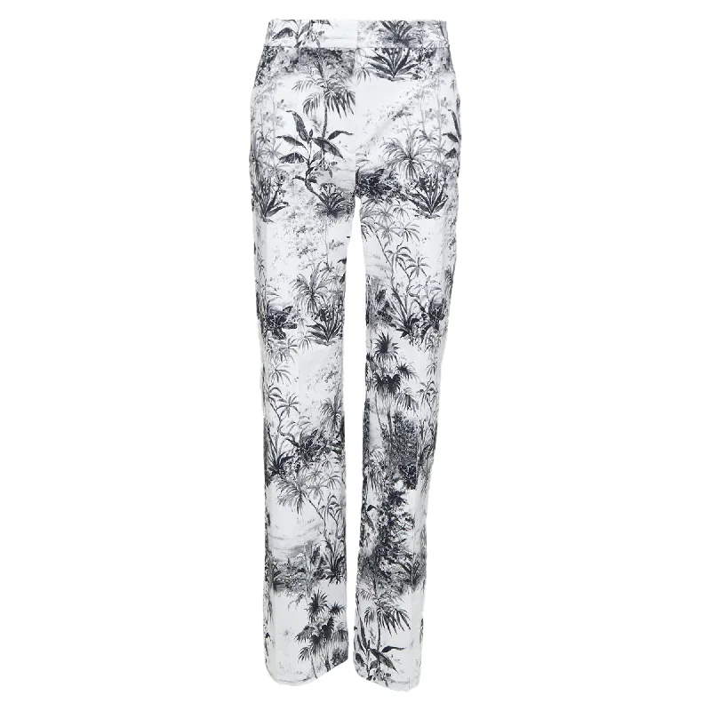 Adam Lippes cotton blend floral print straight pants