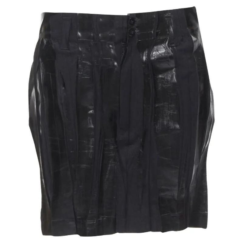 Issey Miyake lacquer pleated mini skirt