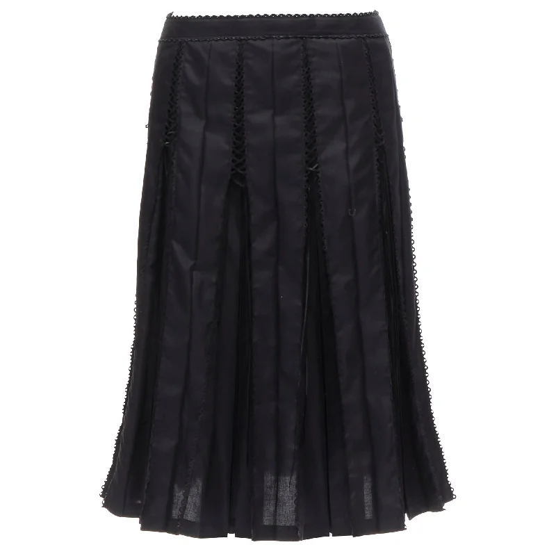 Issey Miyake lace up box pleat pleated skirt