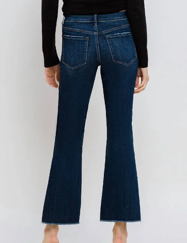 Stacy Mid Rise Kick Flare Jean In Dark Wash