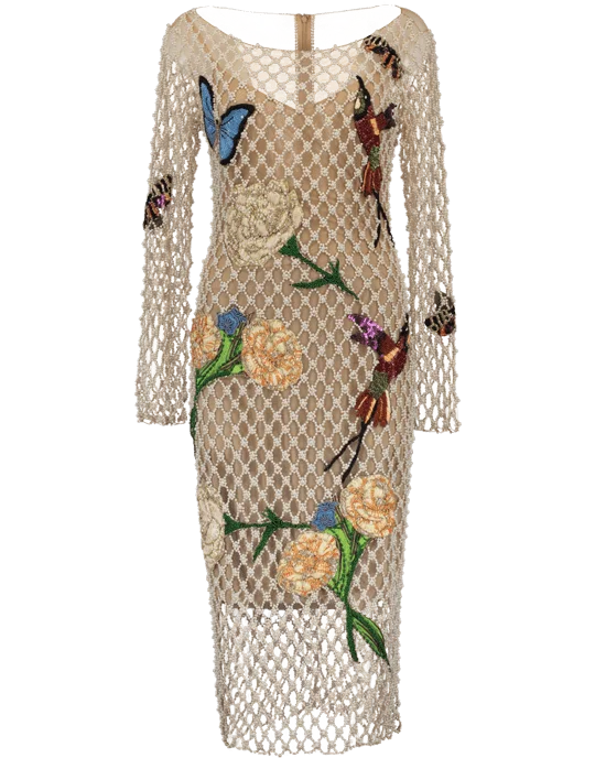 Butterfly Embellished Midi Dress