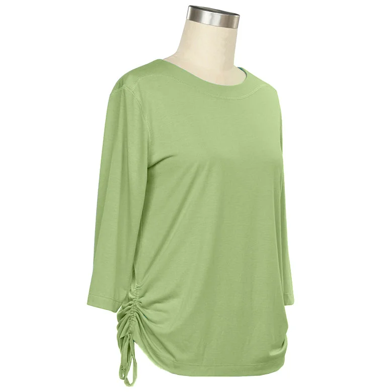 Women's 3/4 Sleeve Camie Solid Tie Top 403C