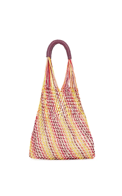 Hybris Macrame Hobo Bag in Multi Silk