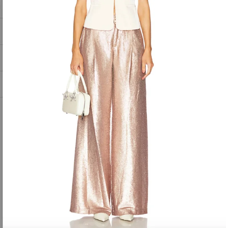 Allanah Sequin Pants In Nude Sequin