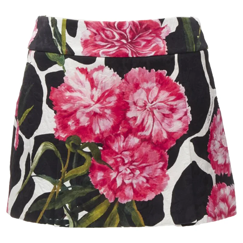 Dolce & Gabbana carnation floral print jacquard mini skirt