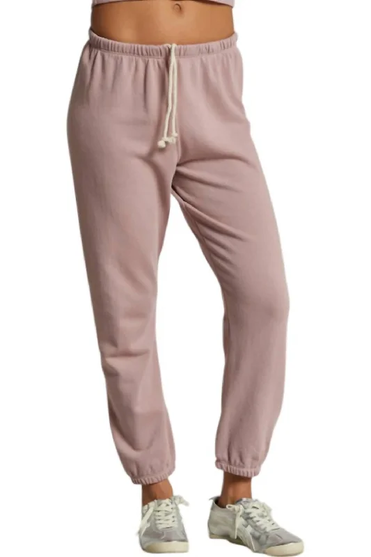 Johnny French Terry Sweatpants In Mauve