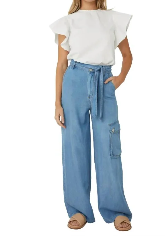 Jodi Denim Wash Pants In Indigo