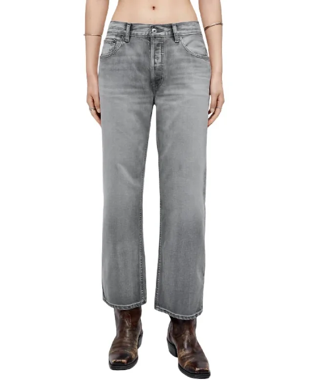 Loose Crop Jeans In Grigio