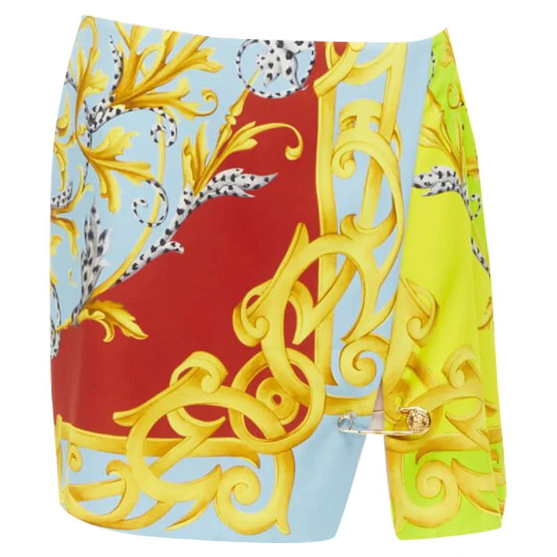 Versace Pop Acantus Barocco g Medusa safety pin slmini skirt