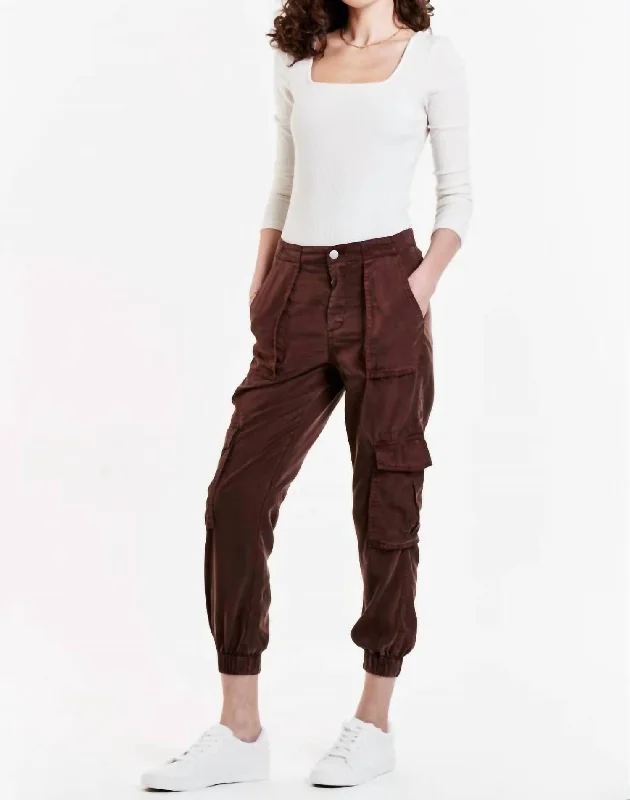 Sandi Tencel Cargo Pants In Chestnut