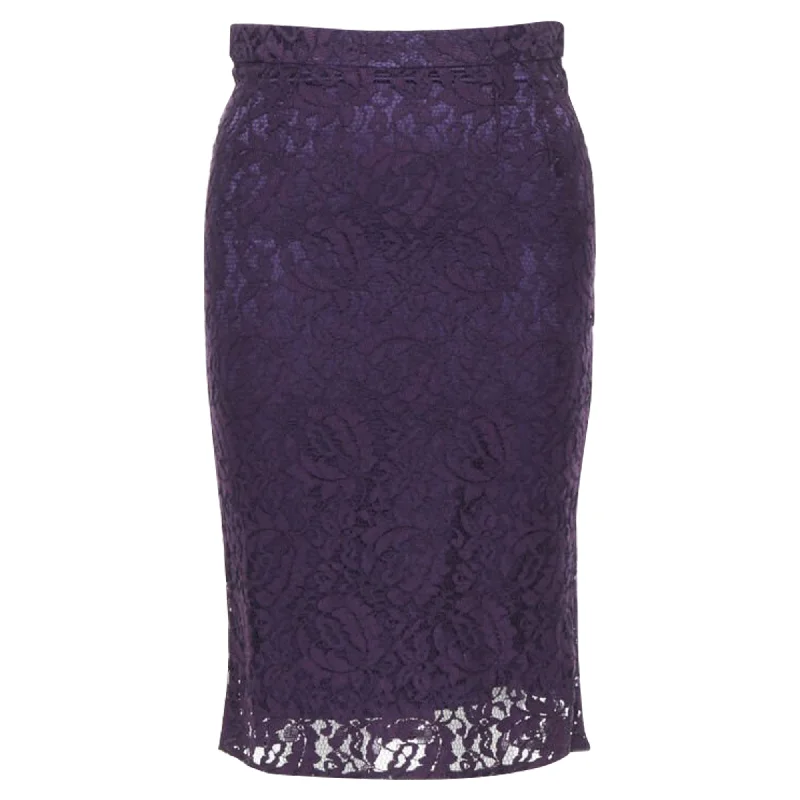 Dolce & Gabbana floral lace overlay fitted pencil skirt