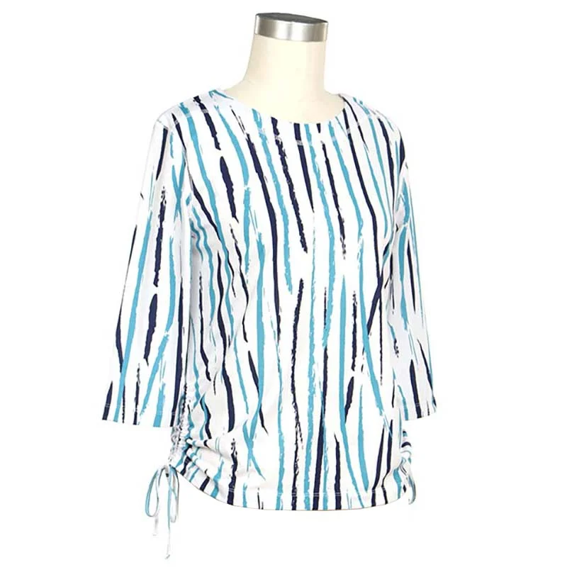 Women's 3/4 Sleeve Denim Print Top 4990P