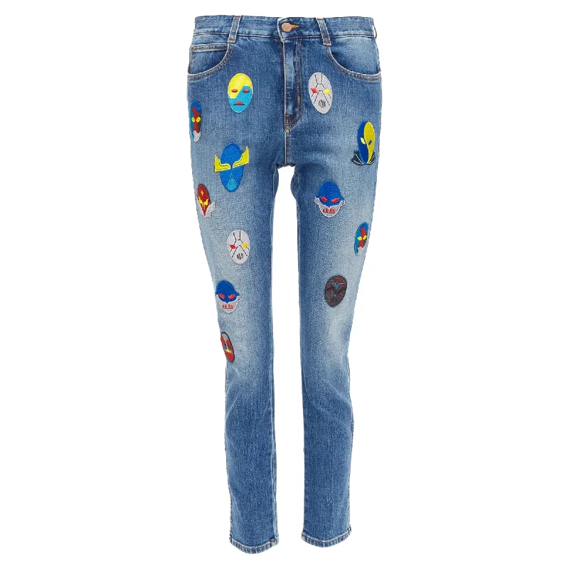 Stella McCartney superhero patch cropped jeans