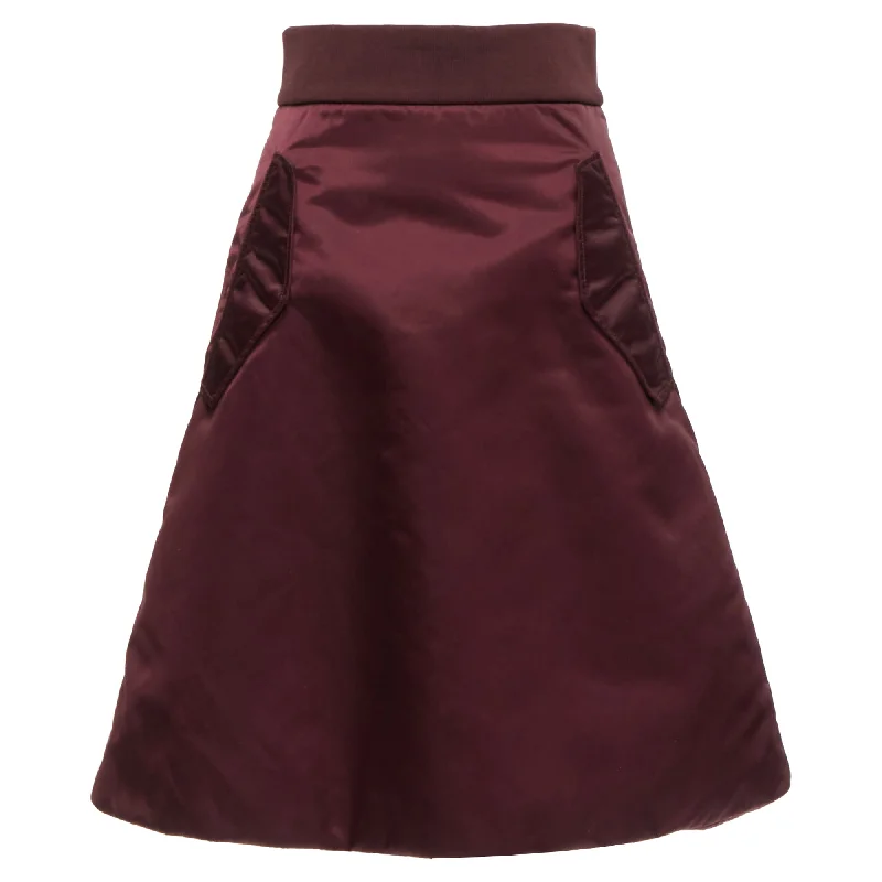 Acne Studios Pag Bomber plum nylon padded A-line skirt