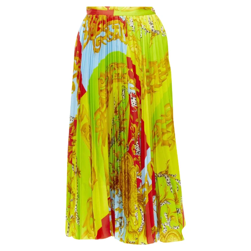 Versace Barocco AcanthPop Medusa pleated midi skirt