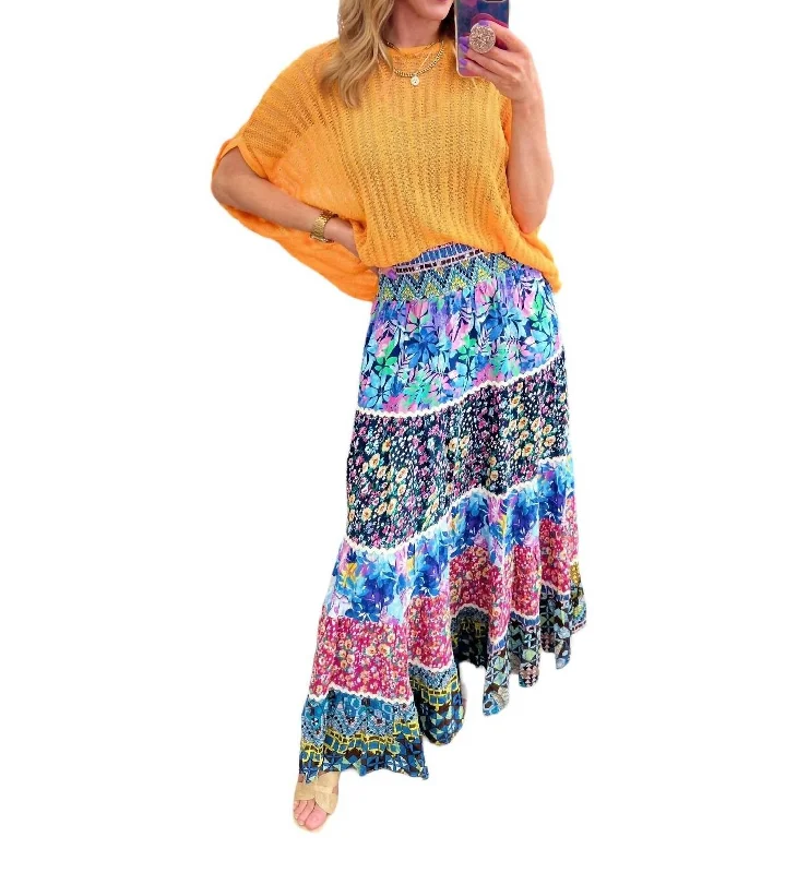 Everlasting Friend Tiered Skirt In Multi Color