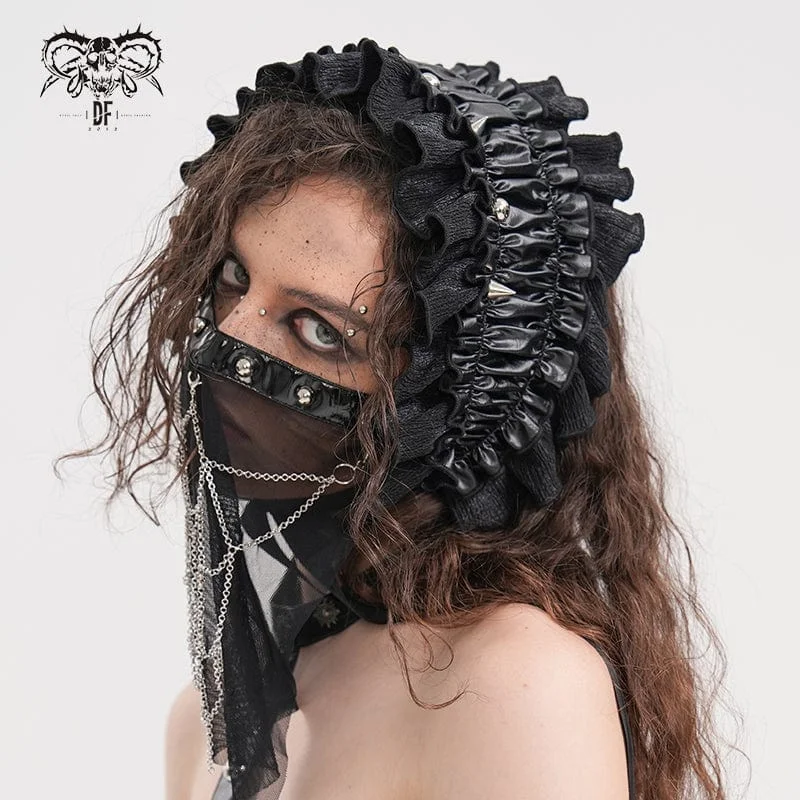 Women's Gothic Strap Ruffled Mesh Hair Accessories