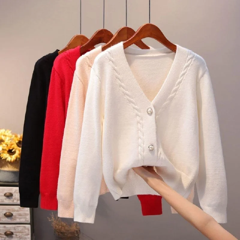 V-Neck Women Cardigan Sweaters