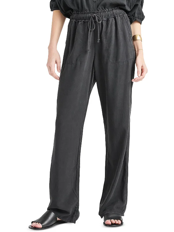 Womens High Rise Stretch Wide Leg Pants