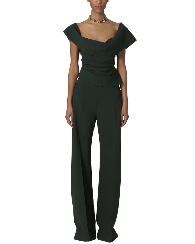 Carolina Herrera High-Waist Wide Leg Wool-Blend Pant