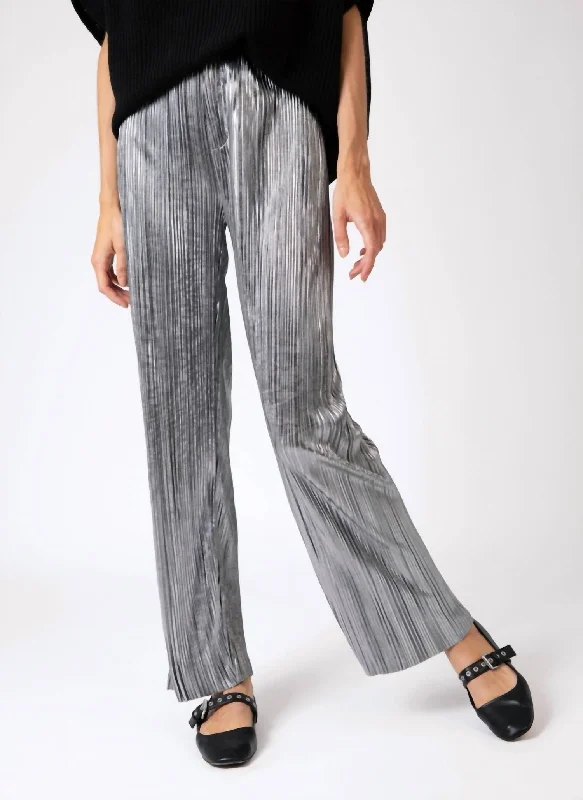 Pharely Iridescent Pleated Pants In Argent