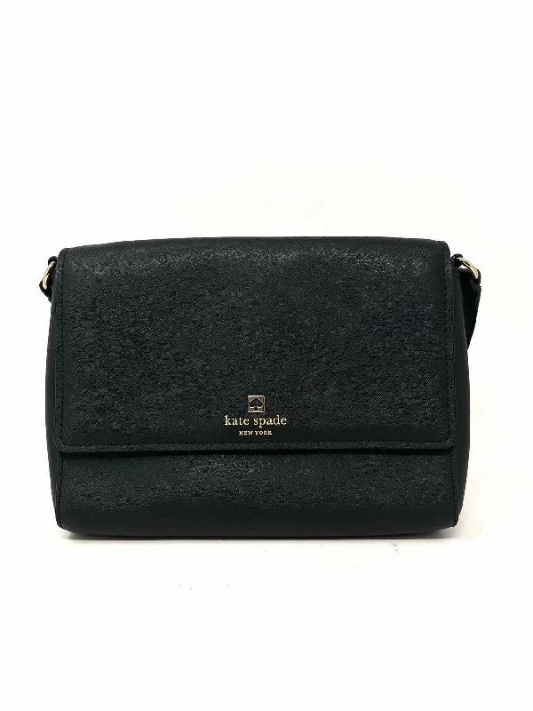 Kate Spade Black Saffiano Leather Designer Crossbody Purse