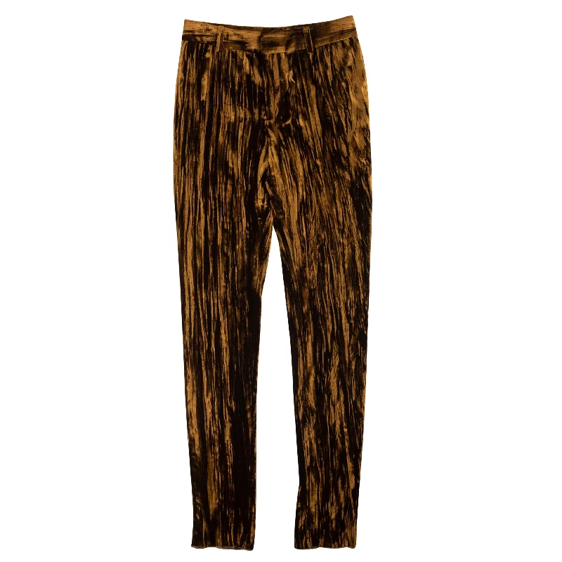 Women's Metallic Bronze Velvet Day Pants