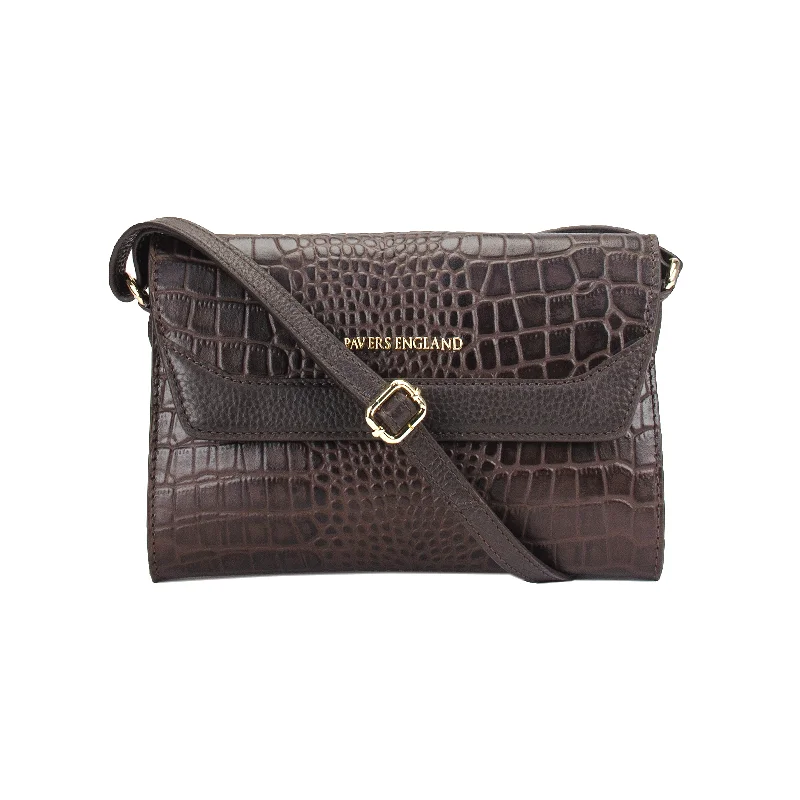 Mini Conch Croc Pattern Structured Sling Bag