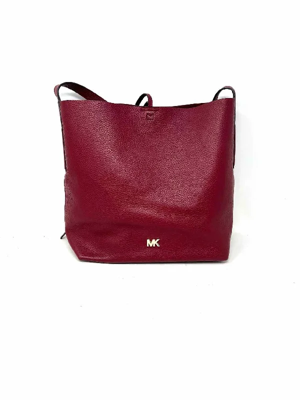 Michael Michael Kors Red Pebbled Leather Designer Crossbody Purse