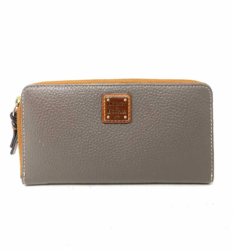 Dooney & Bourke Taupe Pebbled Leather Designer Wristlet