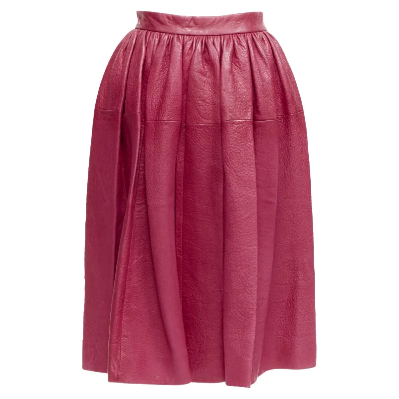 Miu Miu lambskin leather high waist panelled skirt