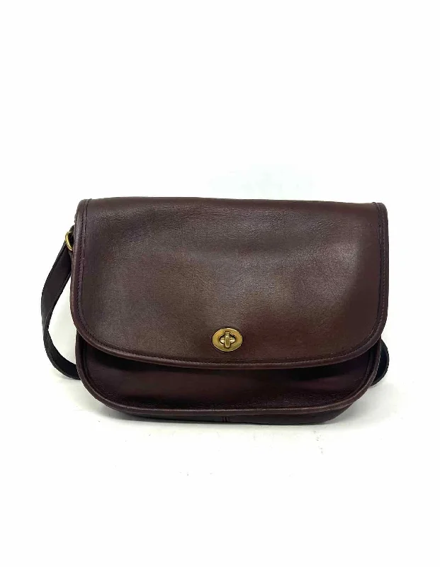 Coach Chocolate Turn-lock Leather Vintage Designer Crossbody Purse