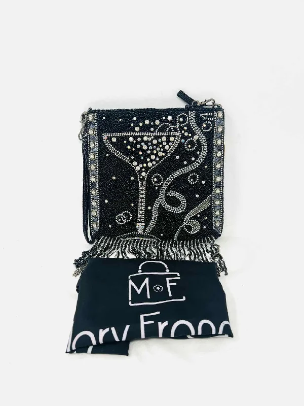 Mary Frances Black/Silver Beaded W/ DUST BAG Designer Purse