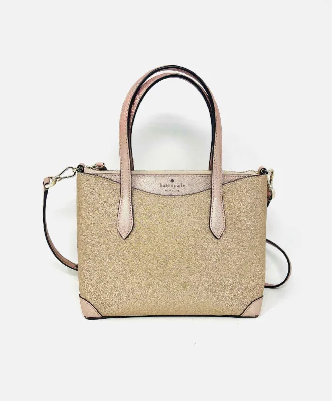 Kate Spade Gold/ Rose Gold Glitter Leather AS IS Designer Satchel