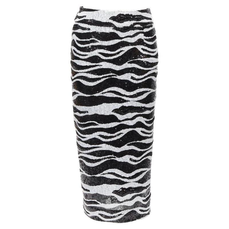 Dolce & Gabbana zebra sequins chantilly lace back skirt