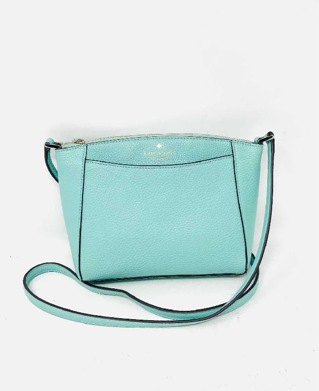 Kate Spade Turquoise Pebbled Leather Designer Crossbody Purse