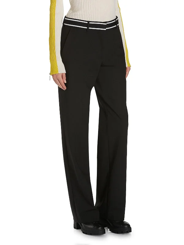 Womens High Rise Wide Leg Trouser Pants