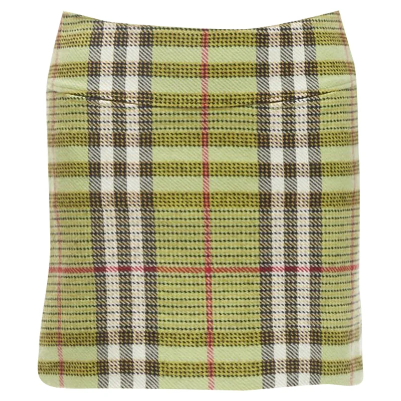 Burberry London Hoe Check wool mini skirt