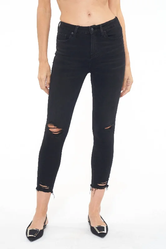 Audrey Mid Rise Skinny Crop Jeans In Carbon