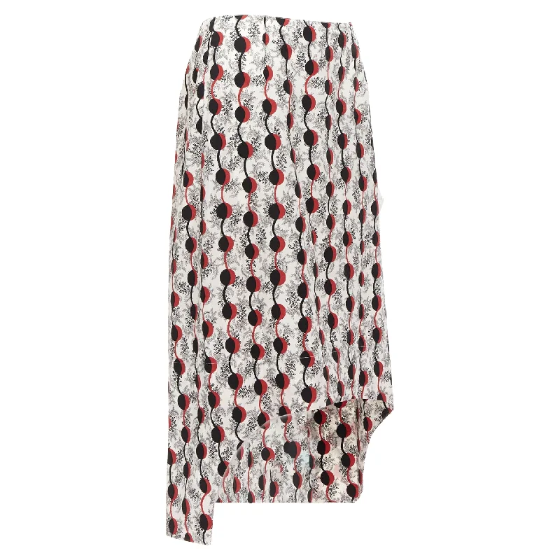 Marni floral geometric graphic print hi low hem skirt